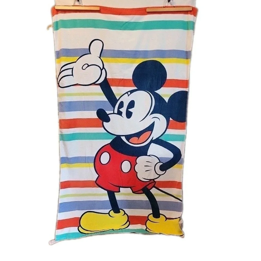 Disney COLORFUL STRIPED MICKEY MOUSE Beach Pool Bath Towel 40